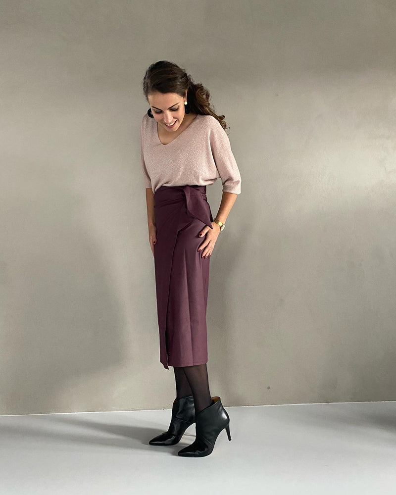 Rok aubergine strik - Chic by R