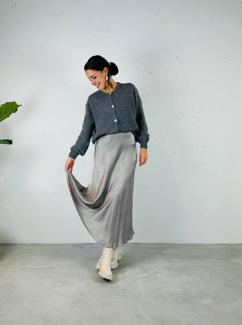 Rok satinlook grey