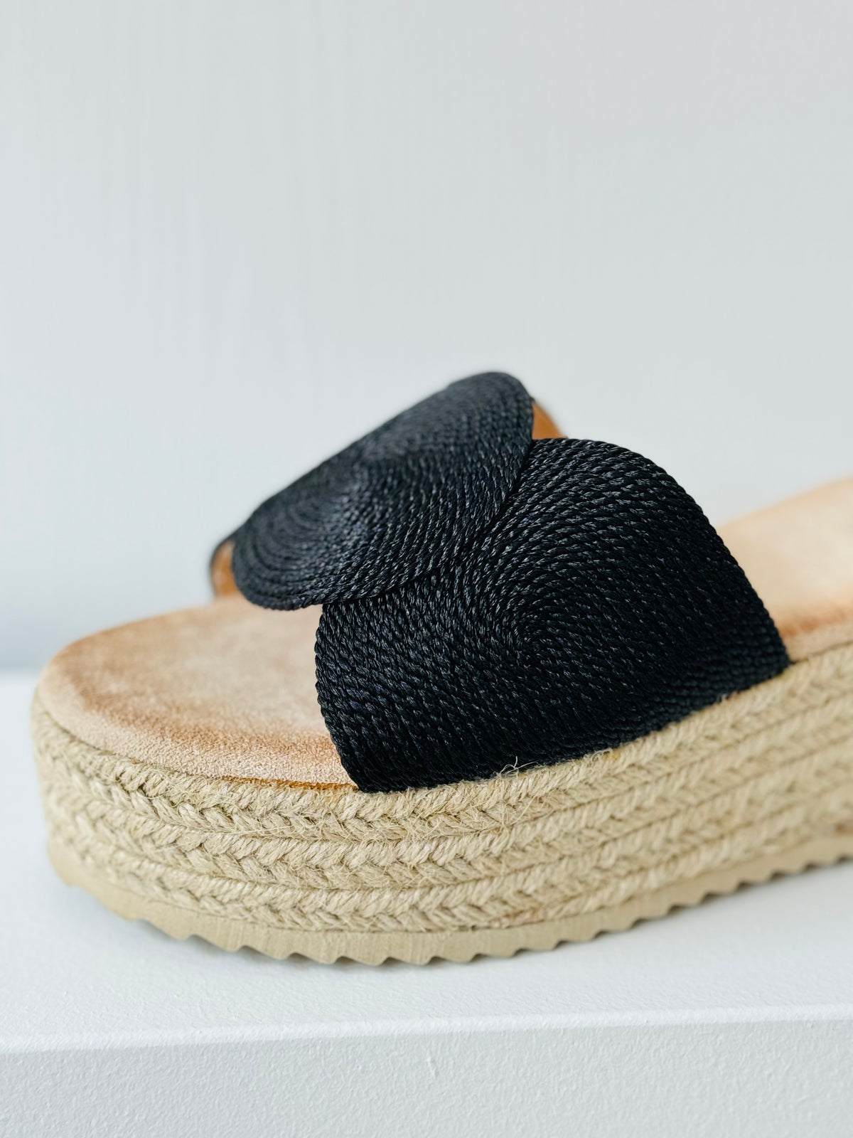 Slipper zwart jute zool