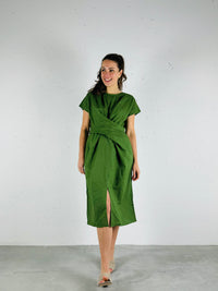 Dress groen met wikkeltaille - Chic by R