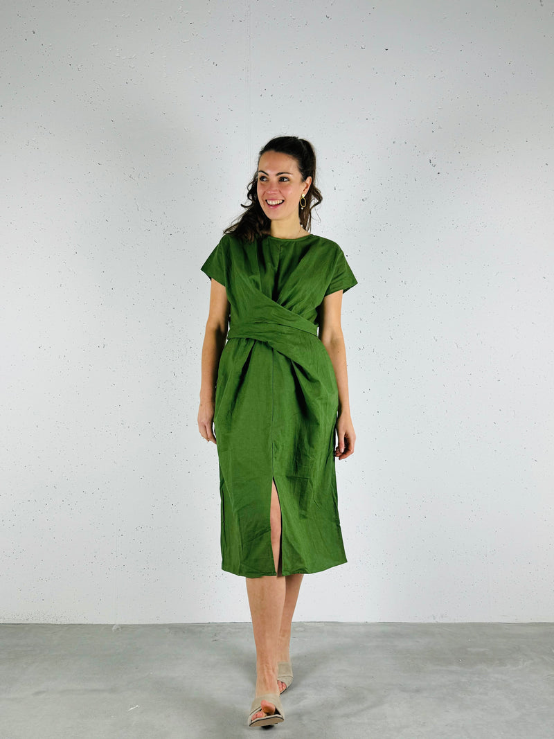 Dress groen met wikkeltaille - Chic by R