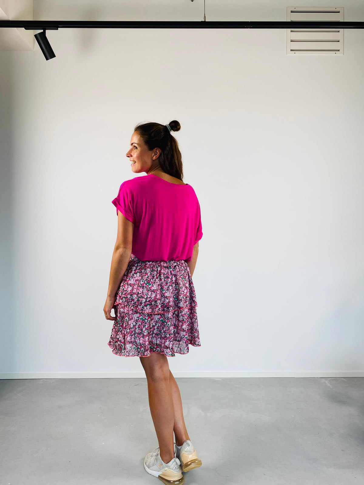 Rok roze bloem - Chic by R