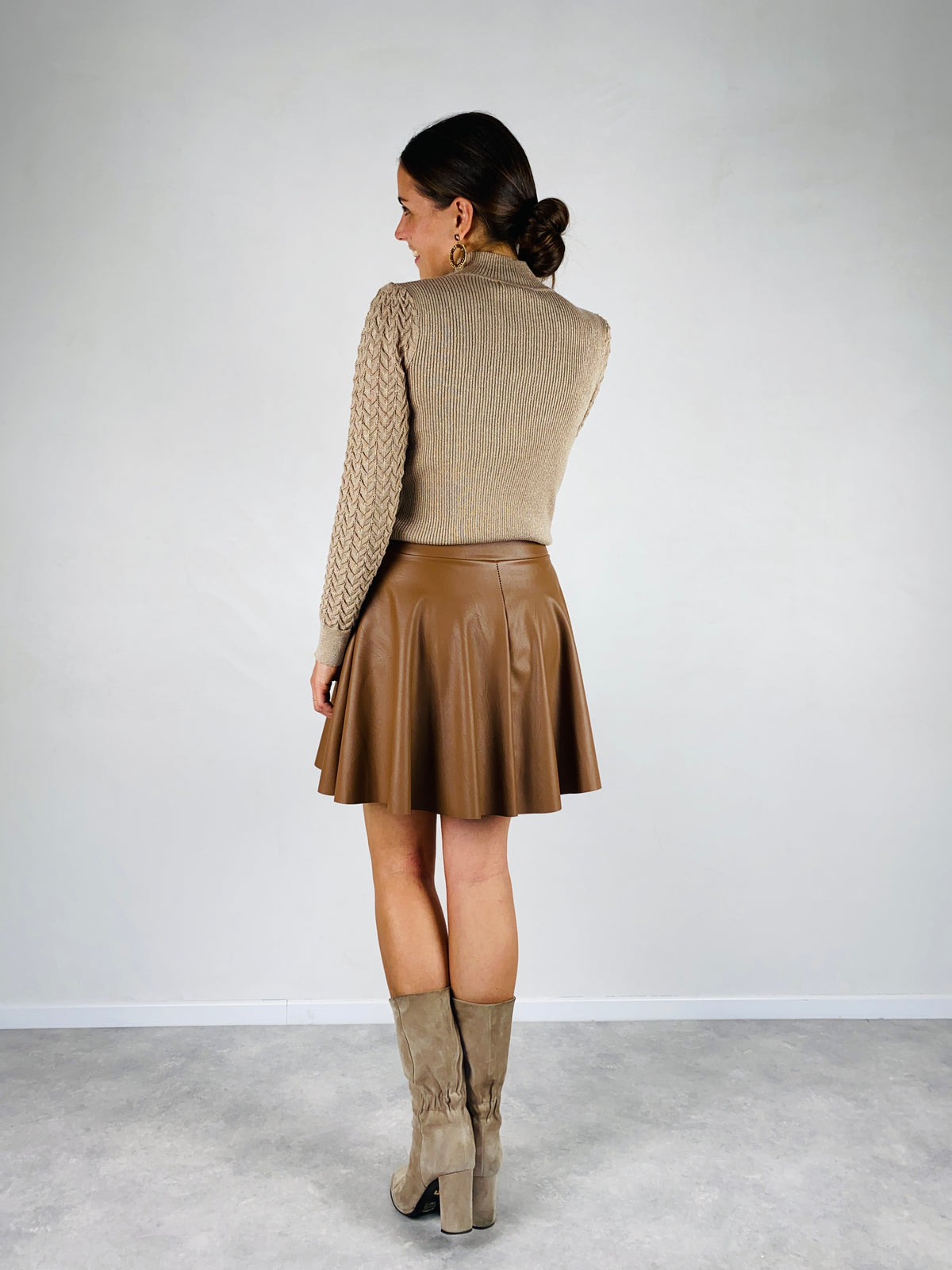 Rok leatherlook bruin - Chic by R