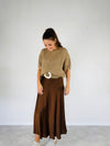 Rok glans viscose choco - Chic by R