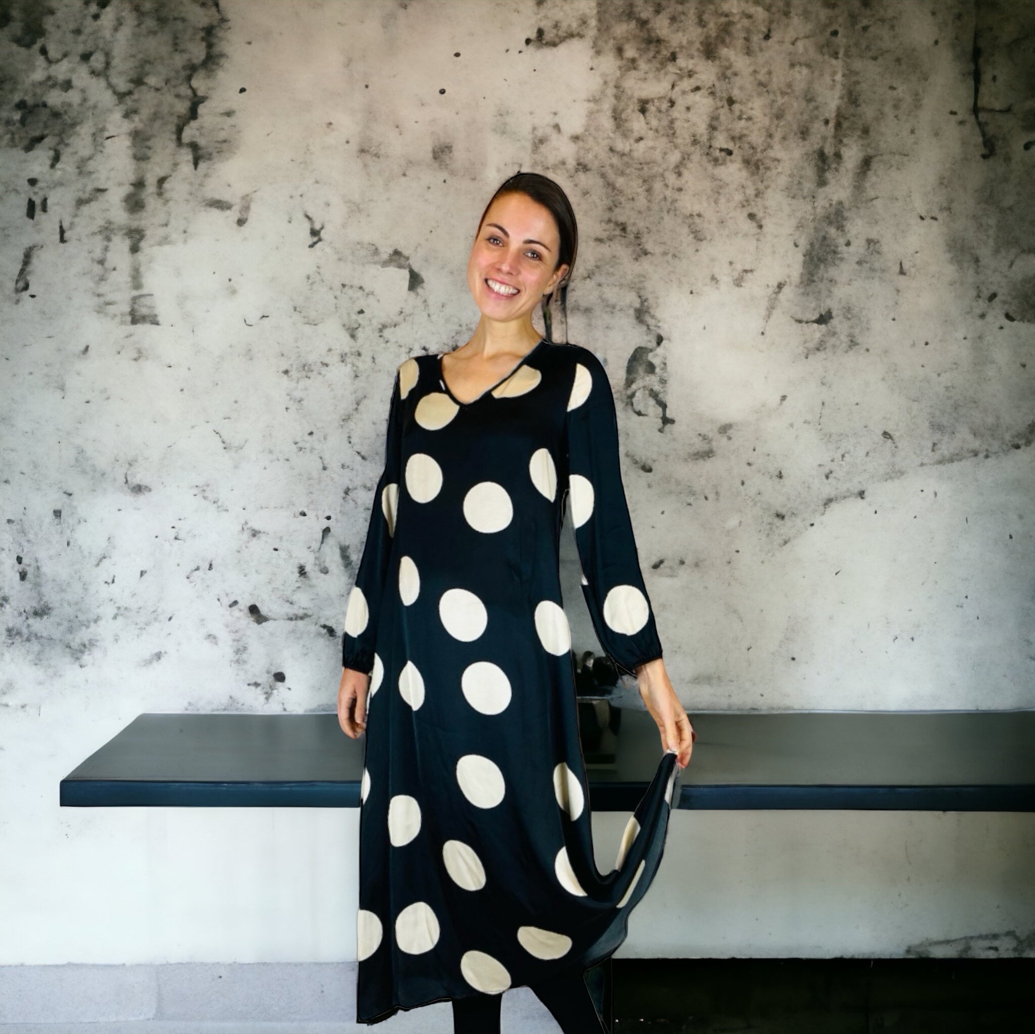 Jurk dots zwart - Chic by R